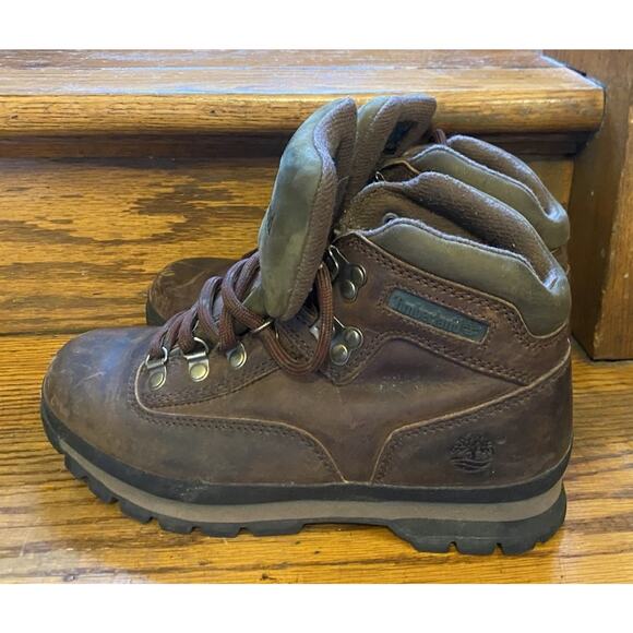 Timberland 95130 Euro Hiker Dark Brown Leather Boots Women’s 8.5 - Picture 3 of 8